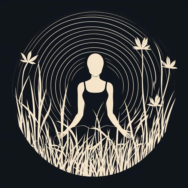 Vector silueta yoga mujeres