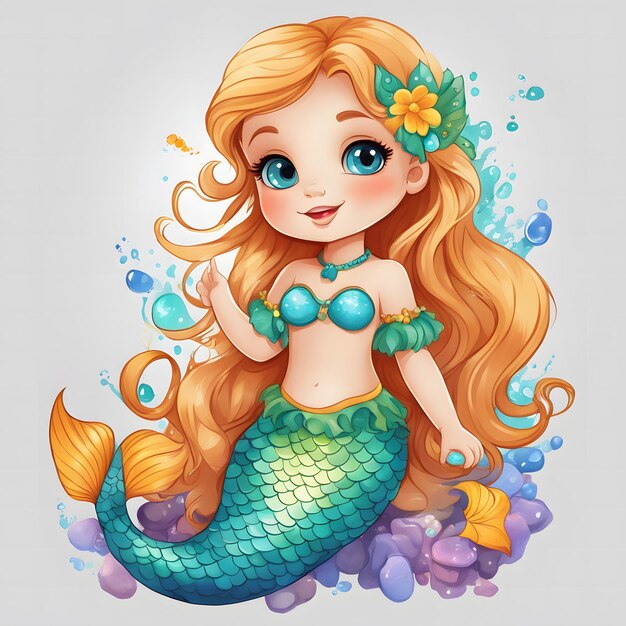 Foto vector de la sirena bebé