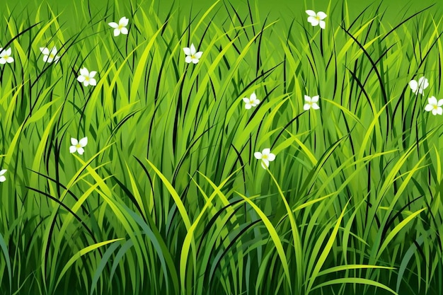 Foto vector stok hierba verde floral de primavera y verano