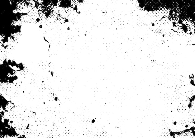 Vector de superficie de fondo oscuro de diseño Grunge patrón negro y blanco partículas monocromáticas