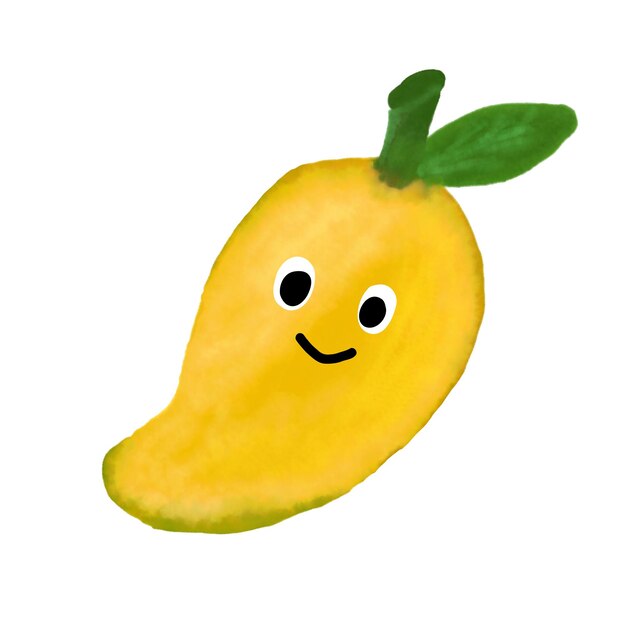 Vector de textura de acuarela colorida frutas saludables mango