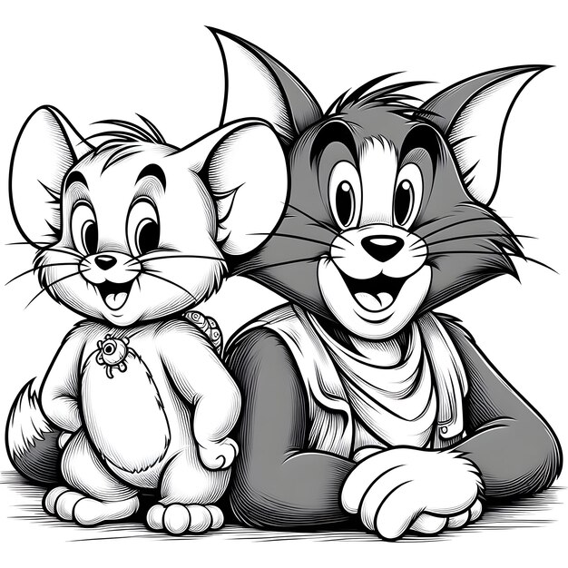 Vector Tom Jerry página de colorear para niños