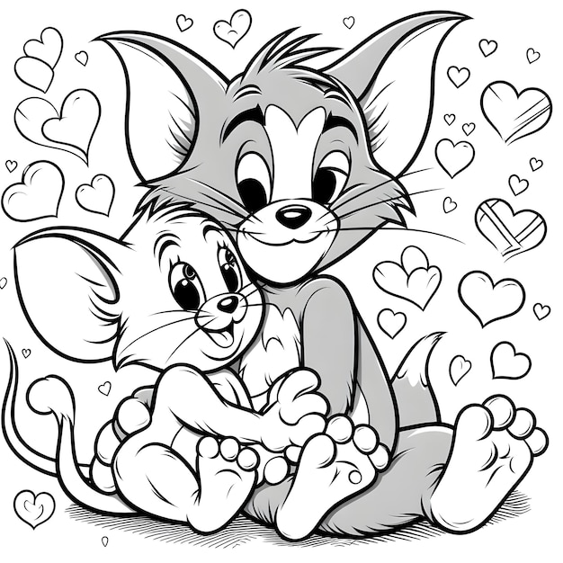 Vector Tom Jerry página de colorear para niños