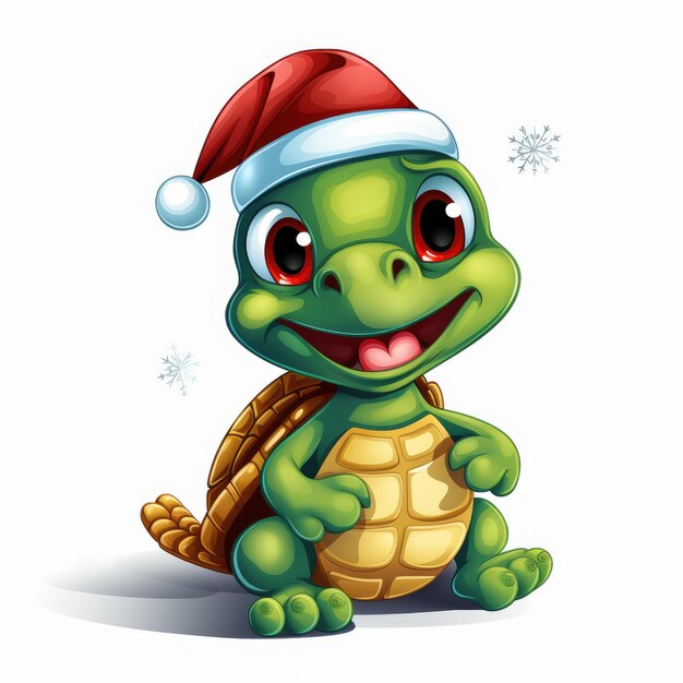 Vector de la tortuga crismas dibujos animados