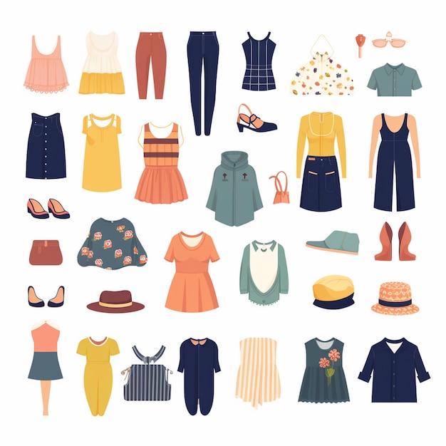 vector vestuário ilustração vestuário isolado design ícone tecido moda vestuário conjunto desgaste