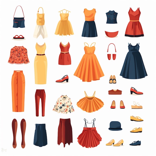 vector vestuário ilustração vestuário isolado design ícone tecido moda vestuário conjunto desgaste