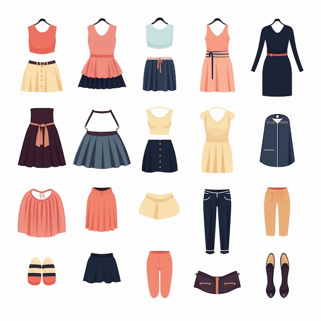 vector vestuário ilustração vestuário isolado design ícone tecido moda vestuário conjunto desgaste