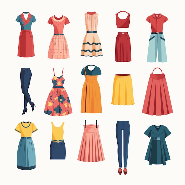 vector vestuário ilustração vestuário isolado design ícone tecido moda vestuário conjunto desgaste