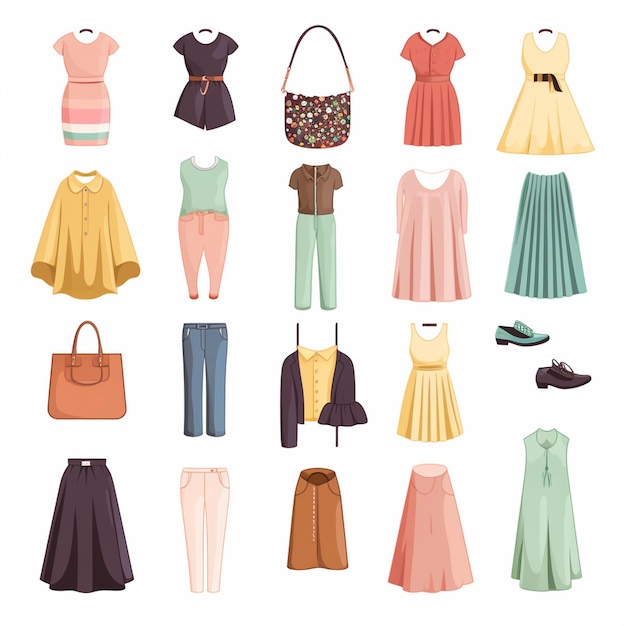 vector vestuário ilustração vestuário isolado design ícone tecido moda vestuário conjunto desgaste