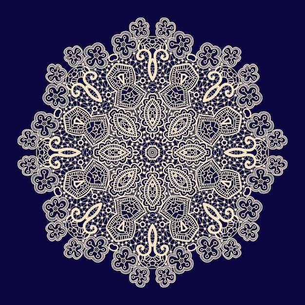Vector vintage padrão de renda artesanal