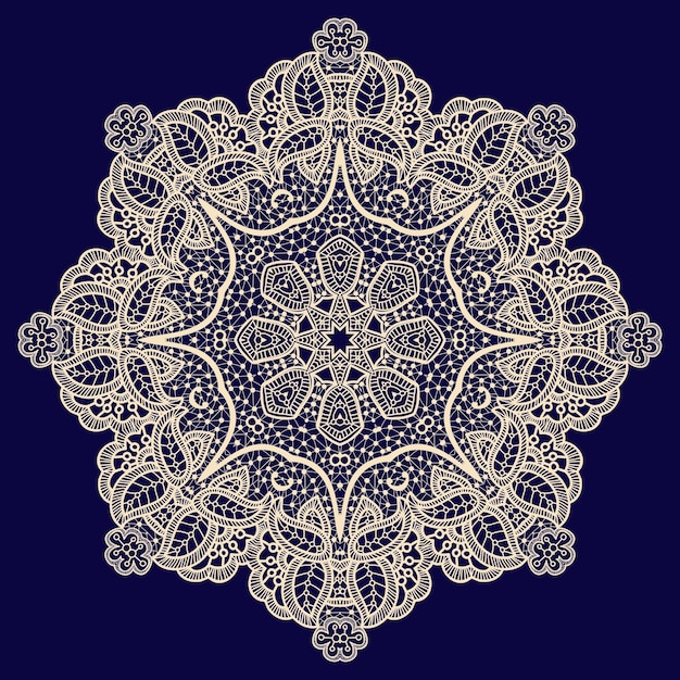 Vector vintage padrão de renda artesanal