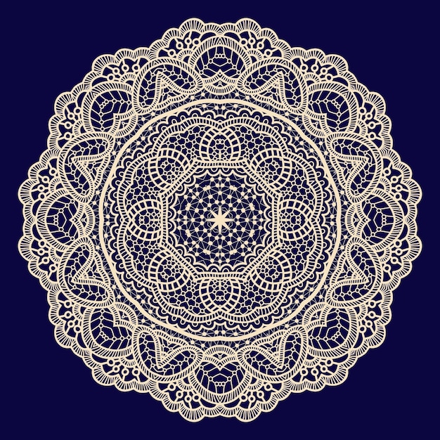Vector vintage padrão de renda artesanal