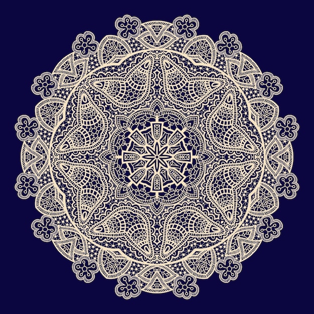 Vector vintage padrão de renda artesanal