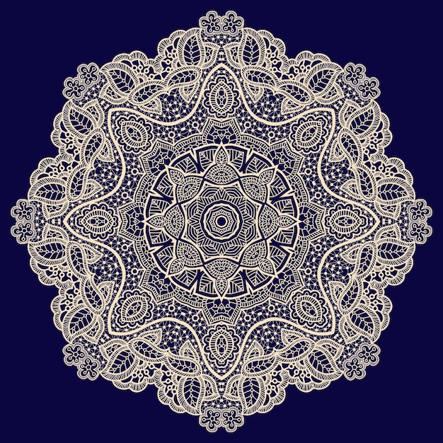 Vector vintage padrão de renda artesanal