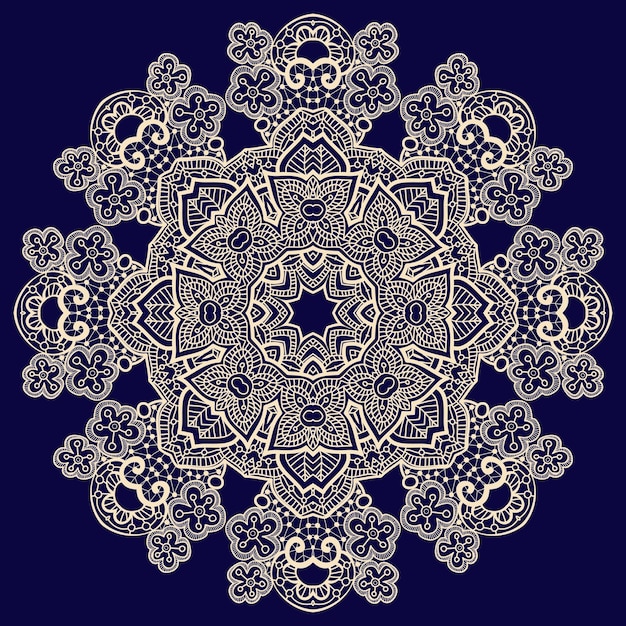 Vector vintage padrão de renda artesanal