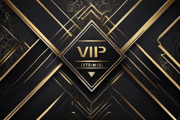 Vector-VIP-Karte mit goldener und platinfarbener Farbe, schwarzer geometrischer Hintergrundmuster mit Premium-Design, Luxus