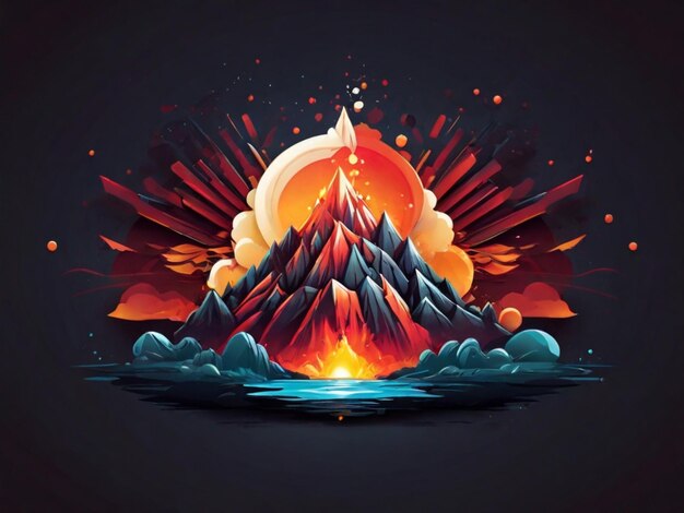 Foto vector de los volcanes