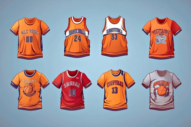 Foto vectores de camisetas de baloncesto