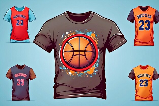 Foto vectores de camisetas de baloncesto