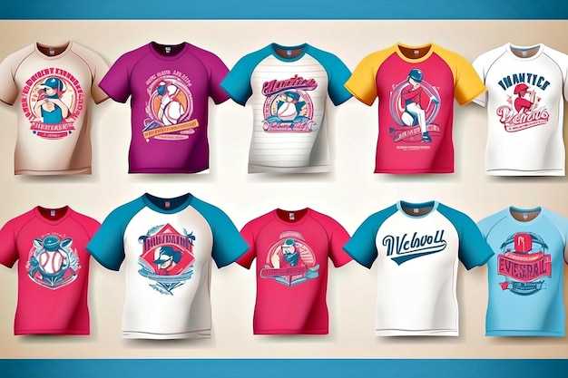 Foto vectores de camisetas de béisbol