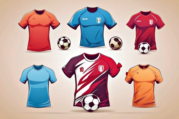 Vectores de camisetas de fútbol