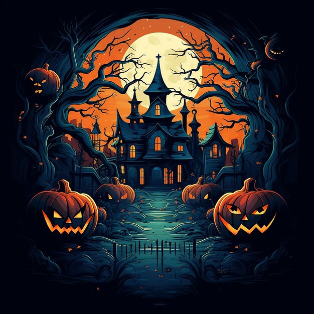 Vectores de las casas de Halloween