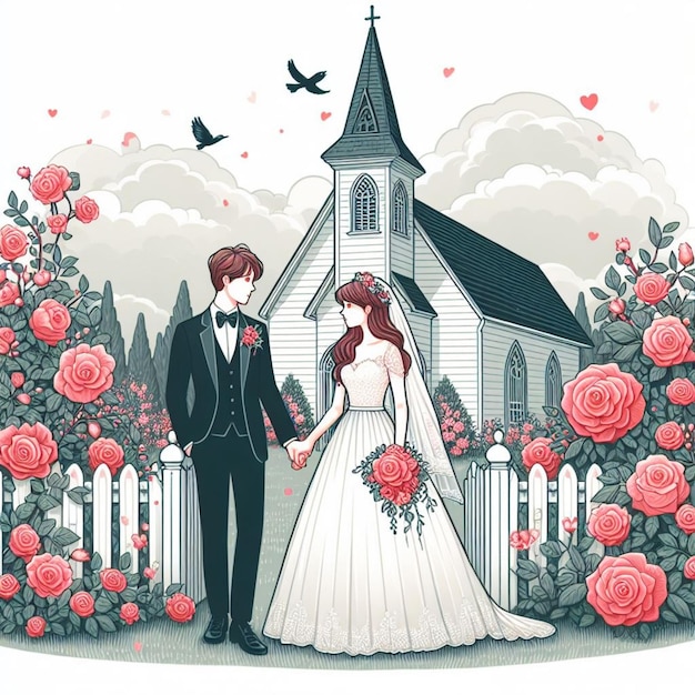 Vectores e ilustrações de casamento