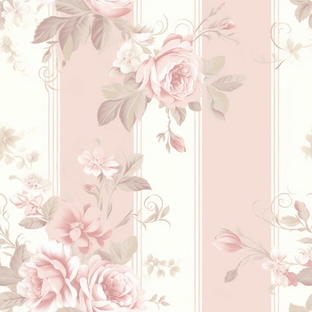 Foto vectorian elegante rosa barroco estilo design de flor sem costura