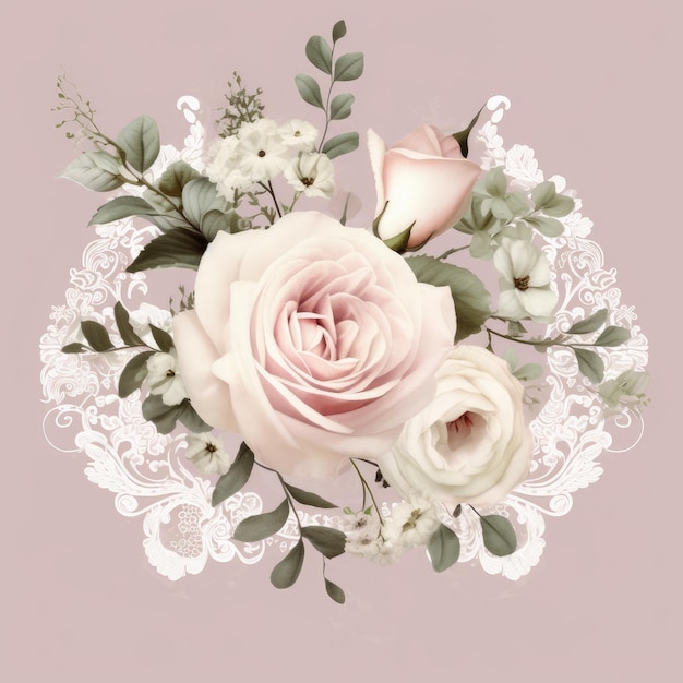Vectorian elegante rosa barroco estilo design de flor sem costura