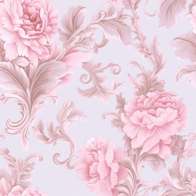 Vectorian elegante rosa barroco estilo design de flor sem costura