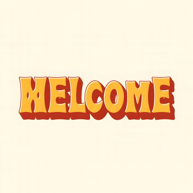 Vectorización minimalista del logotipo 2D de bienvenida a la tipografía