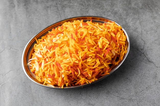 Veg biryani ou veg pulav Arroz frito comida indiana