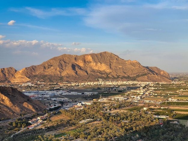 Vega Baja del Segura - Vista del Palmeral de Orihuela und die Sierra de Callosa de Segura