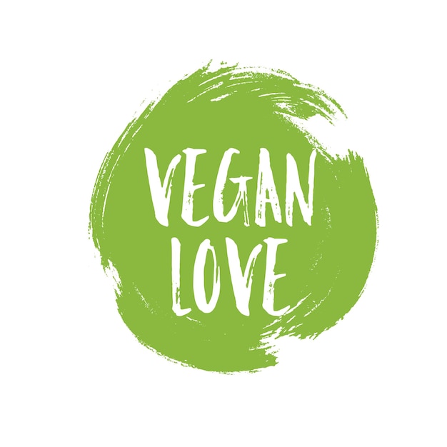 Foto vegan love kreisförmiges grünes grunge-emblem-abzeichen