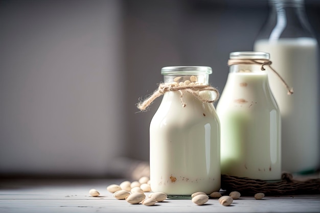 Vegane Pistazienmilch in einer Flasche