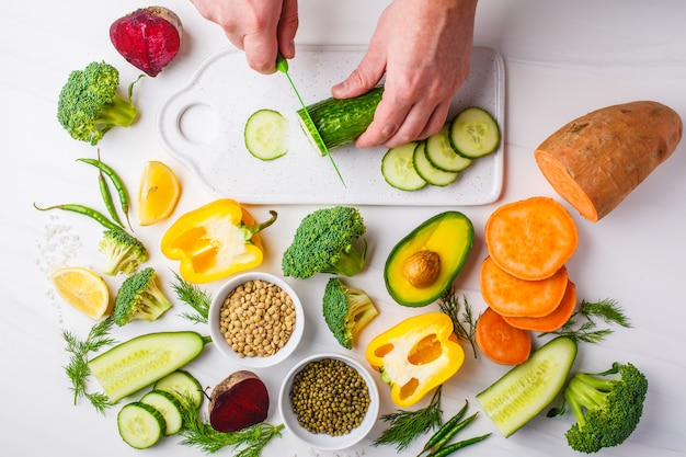 Veganes Essen Hintergrund.