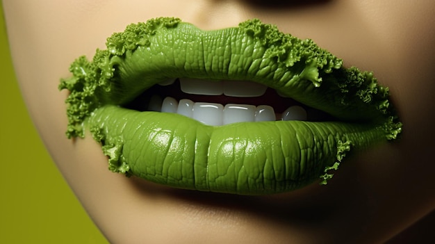 Veganische Lippenkunst mit Brokkoli