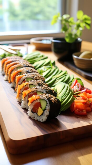 Veganisches Sushi frisch, zart und schmackhaft