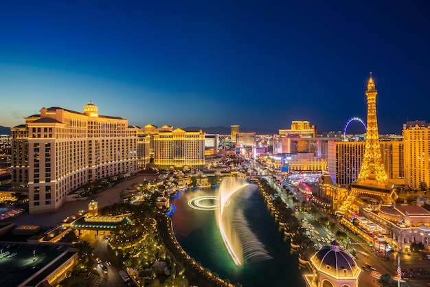 Foto las vegas aérea en la noche