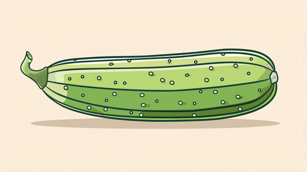 Foto vegetable de pepino verde fresco aislado en un fondo beige ilustración vectorial al estilo de dibujos animados