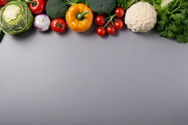 Foto vegetables en el concepto de fondo del espacio de copia gran espacio en blanco