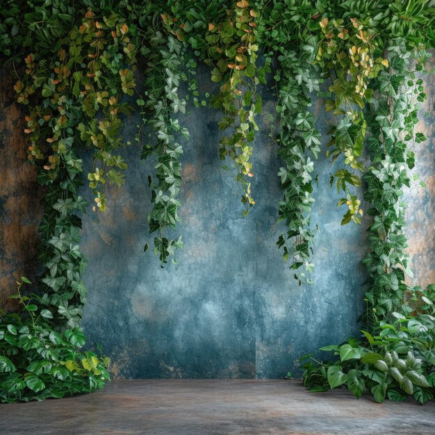 Foto la vegetación botánica de la pared es un tapiz natural de tranquilidad