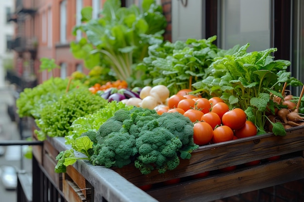 Vegetais e tomates orgânicos frescos do jardim