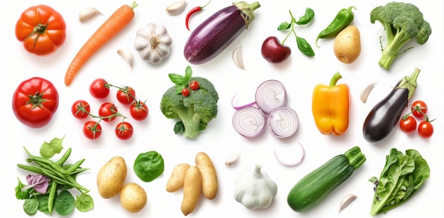 vegetais isolados em fundo branco