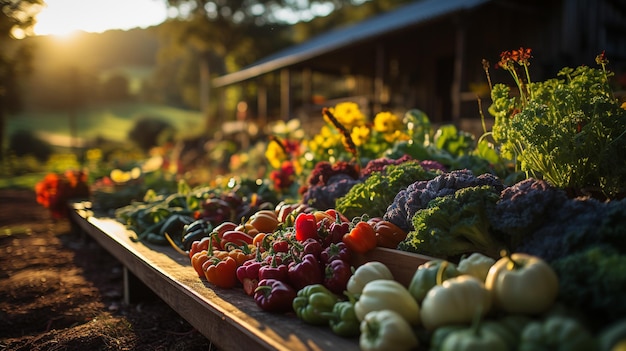 Foto vegetais orgânicos na mesa