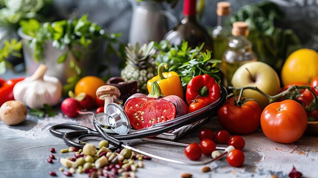 Vegetais variados em uma mesa