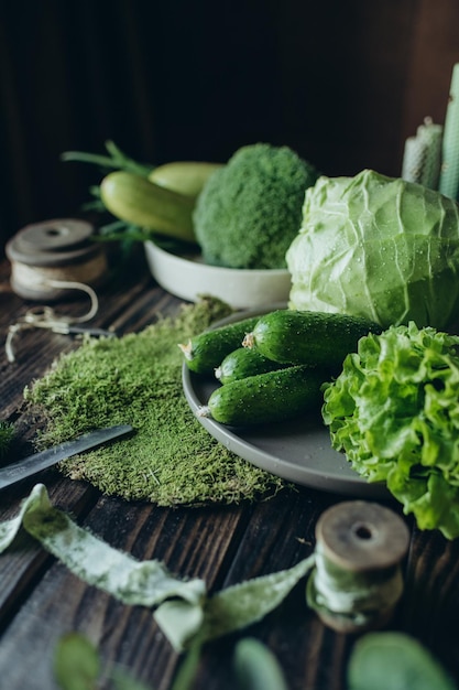 vegetais verdes alimentos dietéticos alimentos saudáveis Adequado para brochuras e pessoa de blog de comida de livro de receitas
