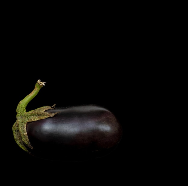 Vegetal de berinjela madura em fundo preto