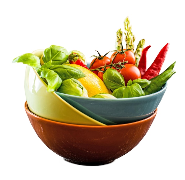 Vegetales frescos en un cuenco