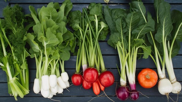 Vegetales orgánicos frescos en el mercado local de alimentos